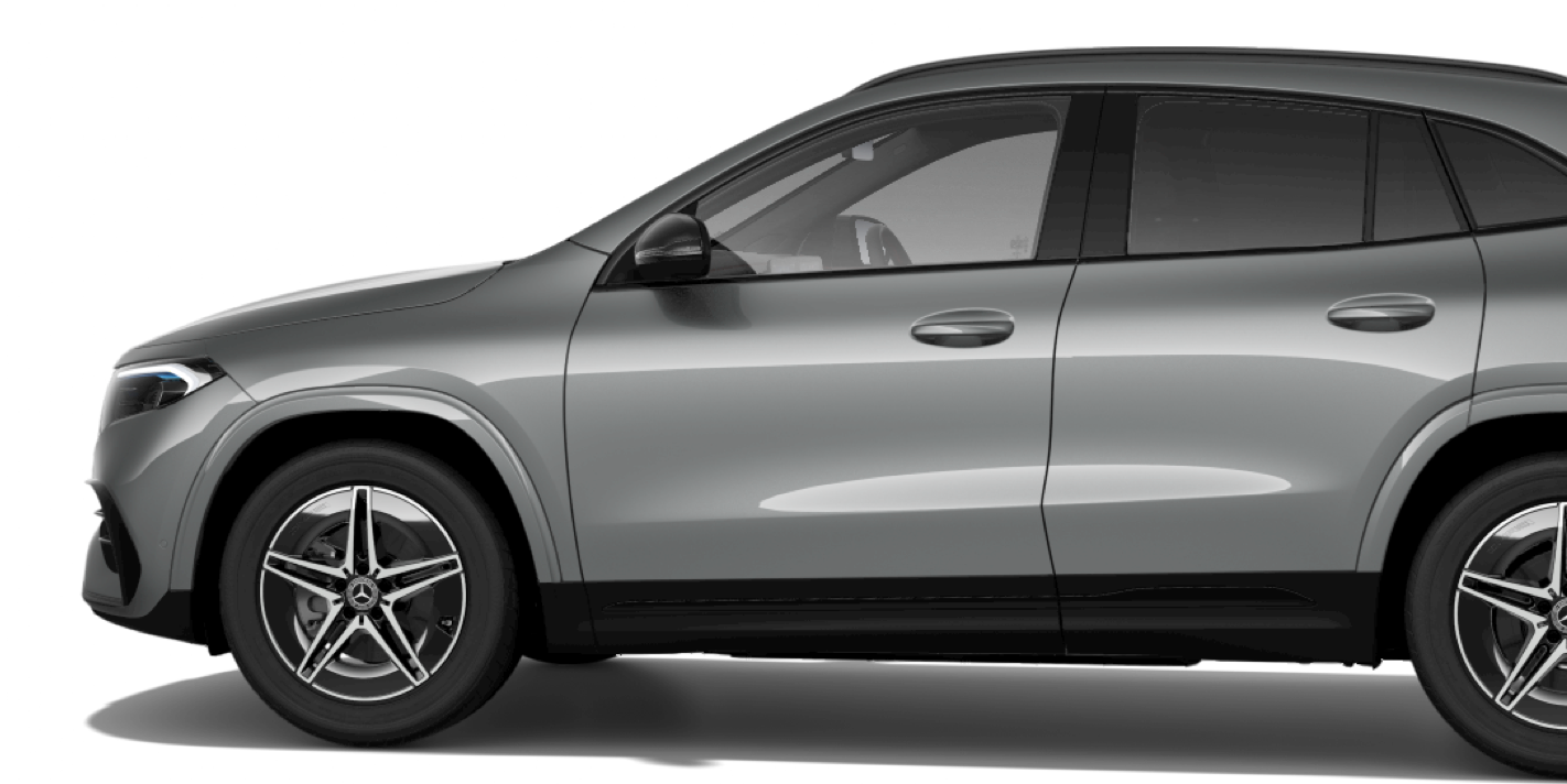 Mercedes Benz EQA 250 color gris disponible en el servicio de alquiler de vehiculos mercedes benz de mobility centro rent a car