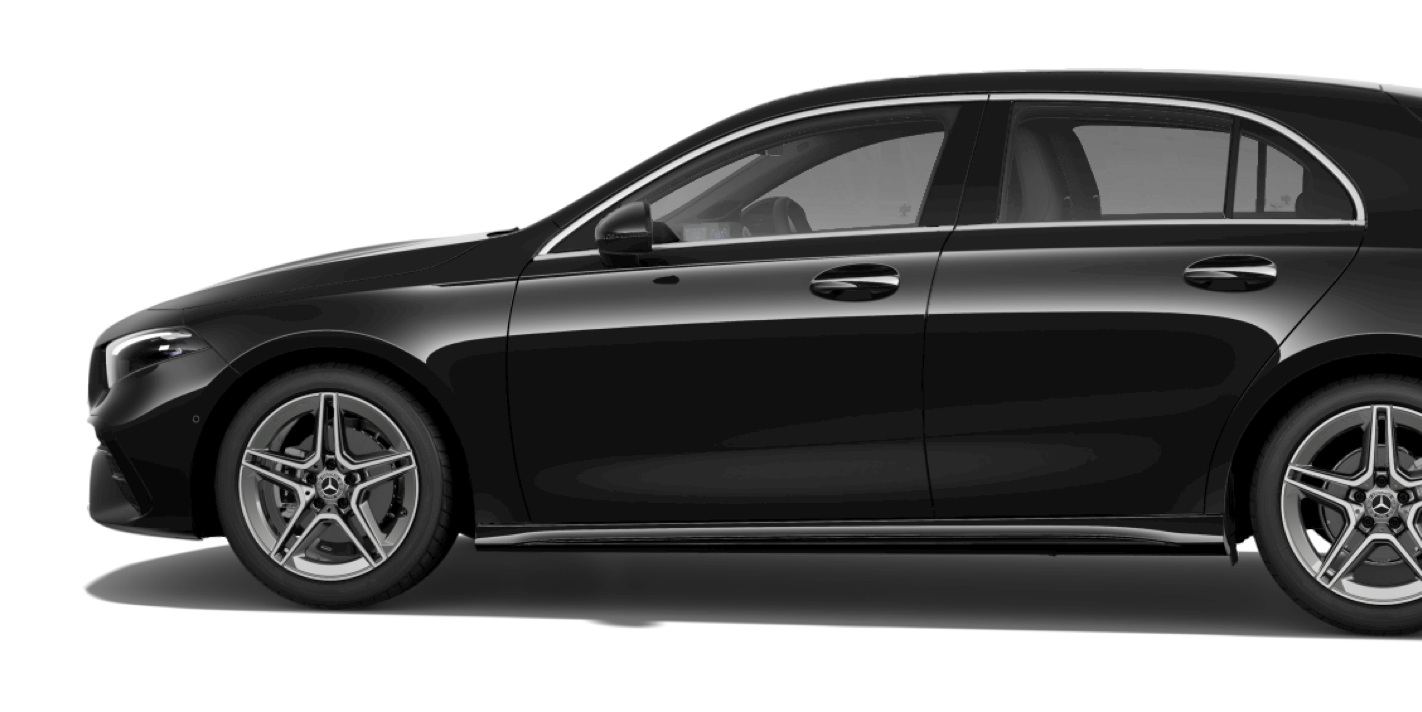 Mercedes Benz clase A 180 color negro disponible en el servicio de alquiler de vehiculos mercedes benz de mobility centro rent a car
